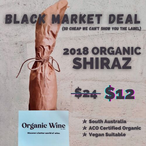 Black Market Organic Shiraz 2018 x 6 pack