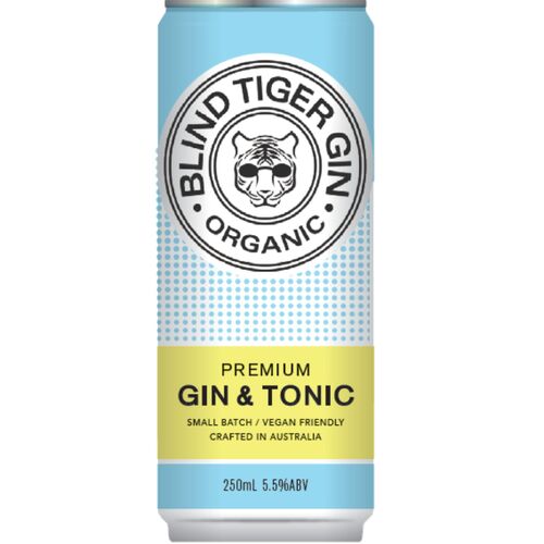 Blind Tiger Organic Gin and Tonic 250mL