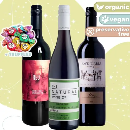 Red Gift Pack - 3 Bottles - Preservative Free Shiraz